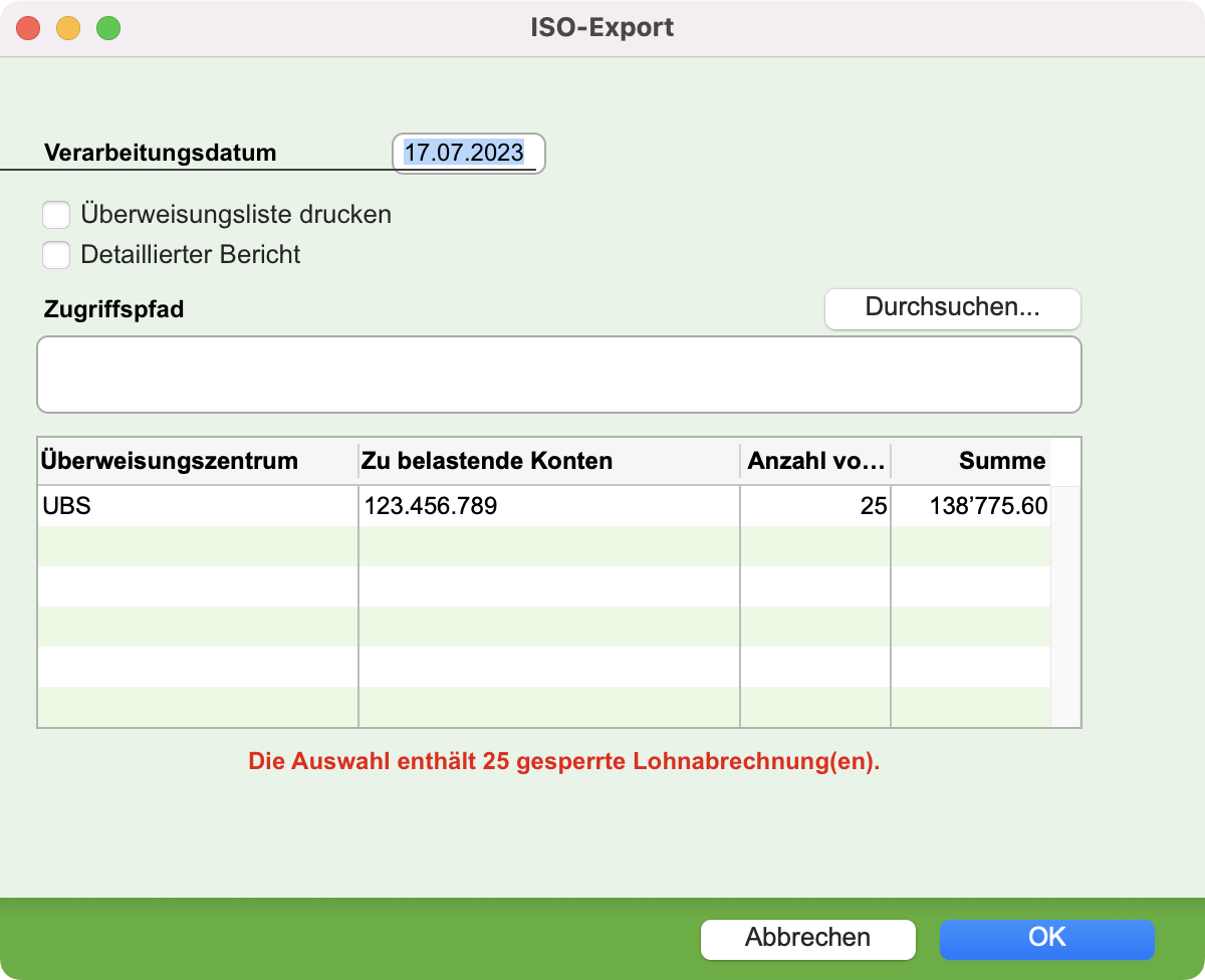 Exportfenster